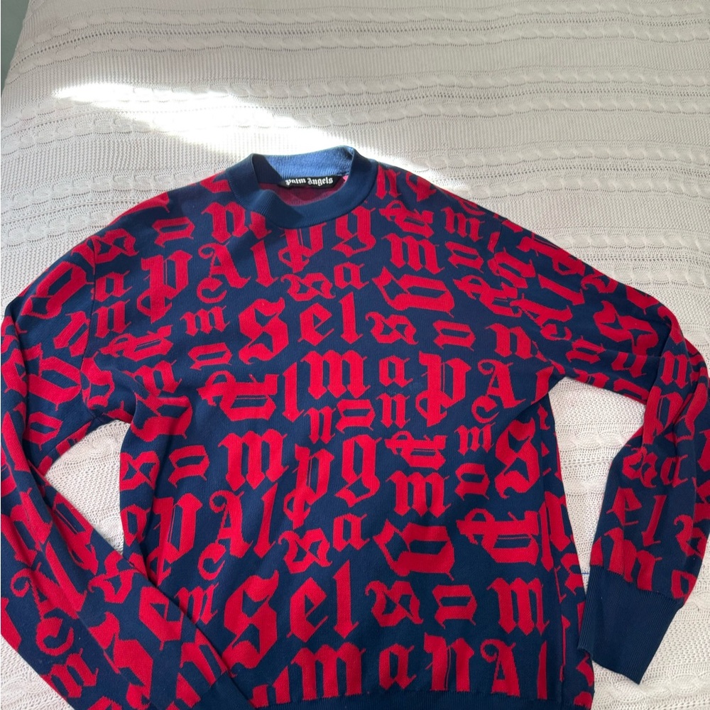 Palm Angels Broken Monogram Intarsia Crew Knit